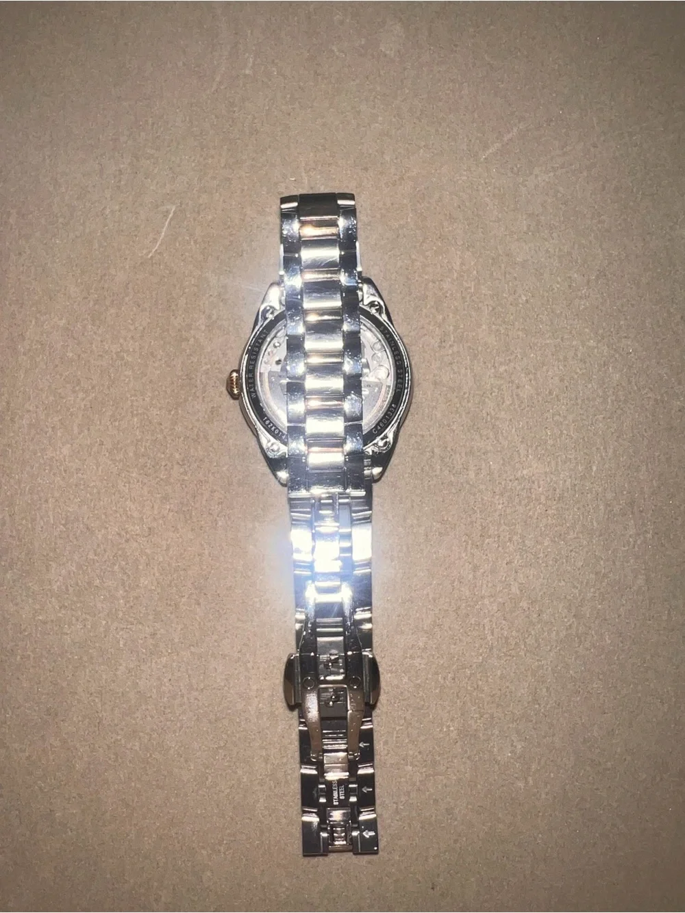Bulova Two-Tone Silver and Rose Gold Open-Heart Bracelet Watch